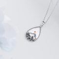wholesale 925 Sterling Silver Teardrop Moonstone Mountain Pendant Necklace for Nature Enthusiasts-0-2
