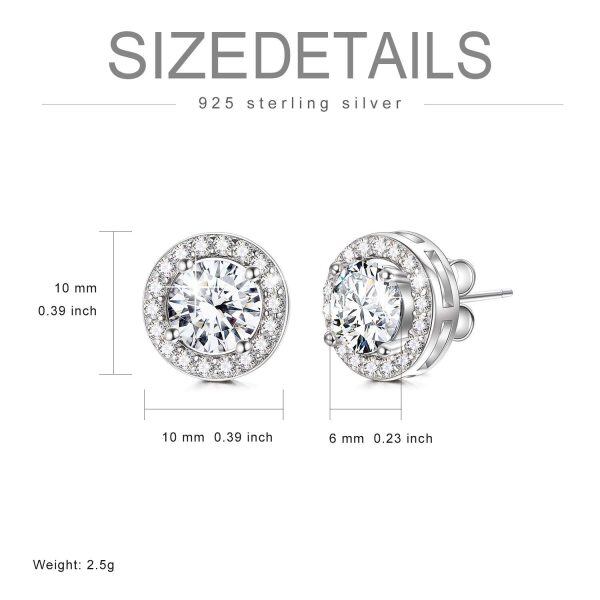 Sterling Silver Birthstone Stud Earrings-4