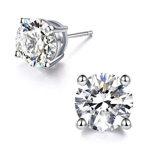 Sterling Silver Stud Earrings 7mm Crystal Hypoallergenic Earrings