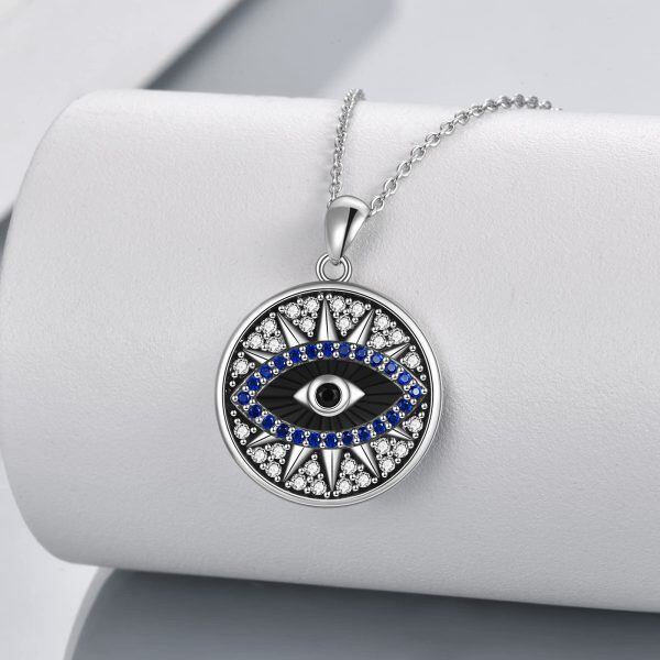 925 Sterling Silver Evil eye pendant necklace -1