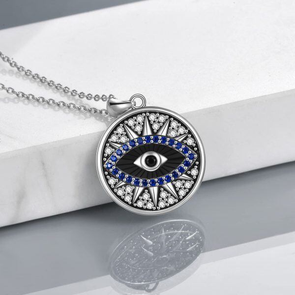 925 Sterling Silver Evil eye pendant necklace -2