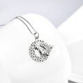 wholesale 925 Sterling Silver Moonstone Nine-Tailed Fox Pendant Necklace - 18 Chain for Women & Men Gifts-0-4