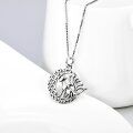 wholesale 925 Sterling Silver Moonstone Nine-Tailed Fox Pendant Necklace - 18 Chain for Women & Men Gifts-0-5