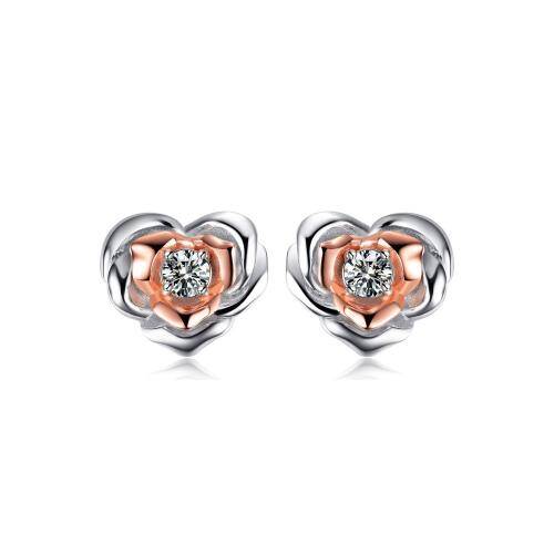 925 Sterling Silver Rose Stud Earrings