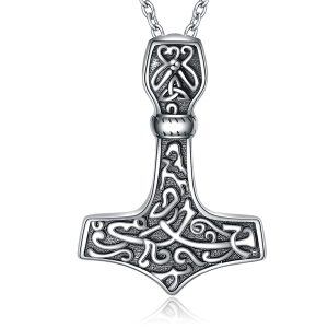 925 Sterling Silver Thor's Hammer Necklace-0