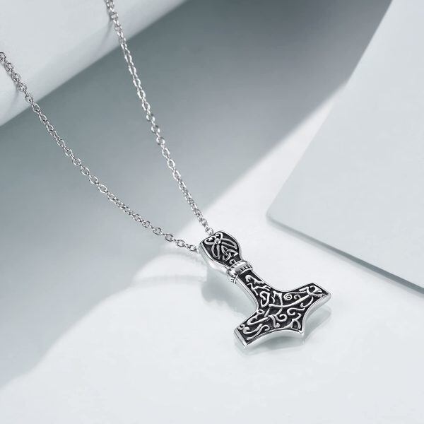 925 Sterling Silver Thor's Hammer Necklace-2