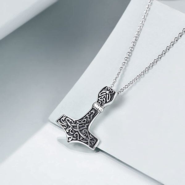 925 Sterling Silver Thor's Hammer Necklace-3