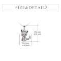 wholesale 925 Sterling Silver Cat Pendant Necklace - Rhodium Plated-0-9