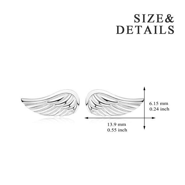 Sterling Silver Angel Wings Earrings-2