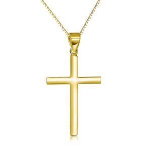 925 Sterling Silver Cross Pendant Necklace-0