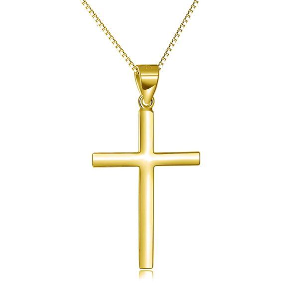 925 Sterling Silver Cross Pendant Necklace-0