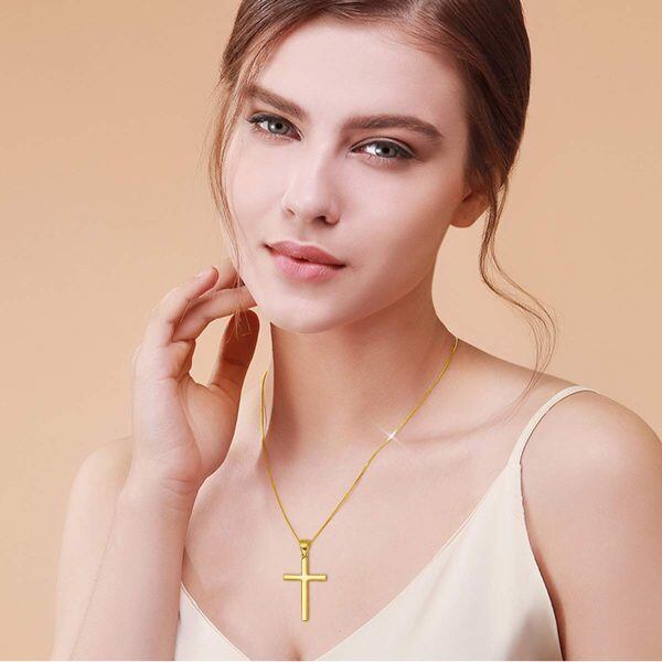 925 Sterling Silver Cross Pendant Necklace-1