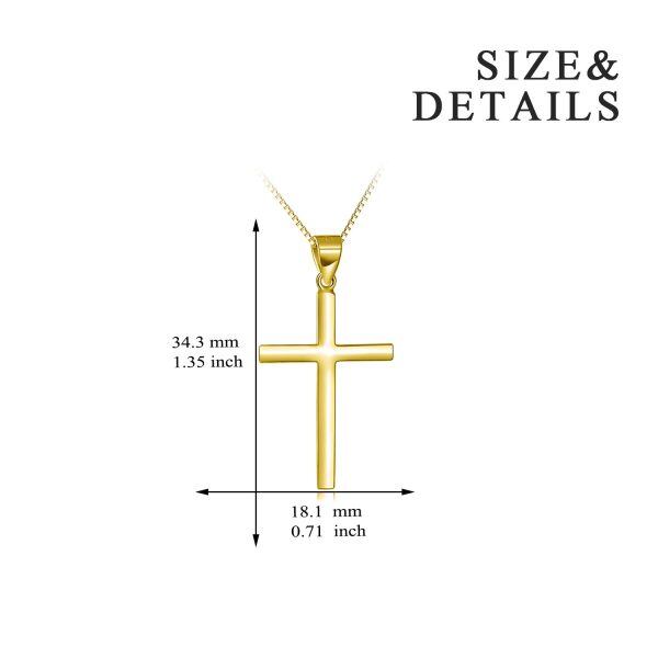 925 Sterling Silver Cross Pendant Necklace-2