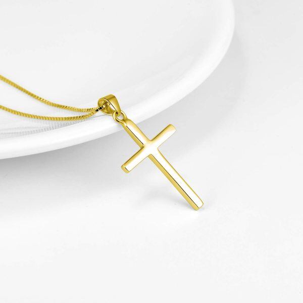 925 Sterling Silver Cross Pendant Necklace-3