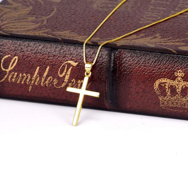 925 Sterling Silver Cross Pendant Necklace-4