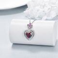 wholesale 925 Sterling Silver Heart Ruby Stone Mom Necklace-0-2