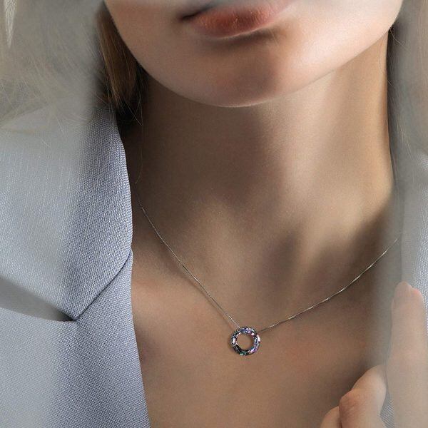 Sterling Silver Crystal Necklace-5