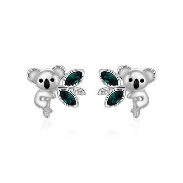 Sterling Silver Koala Earrings-0