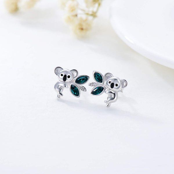 Sterling Silver Koala Earrings-1