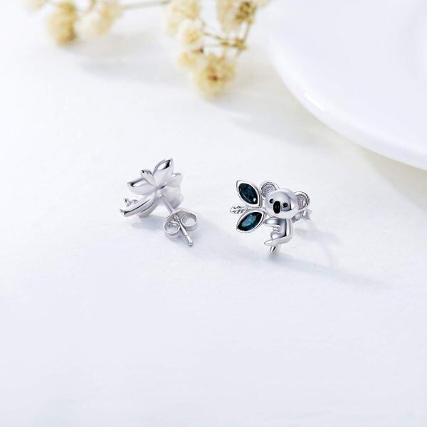 Sterling Silver Koala Earrings-2