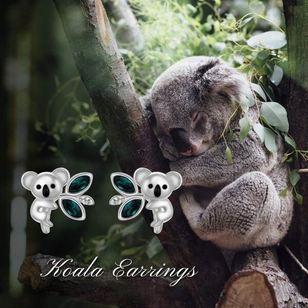 Sterling Silver Koala Earrings-5