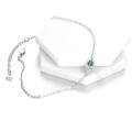 wholesale 925 Sterling Silver Pineapple Charm Anklet with Green Enamel and CZ Stones - Adjustable Chain Links-0-3