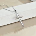 wholesale 925 Sterling Silver 925 Faith Hope Love Engraved Cross Pendant Necklace for Women-0-3