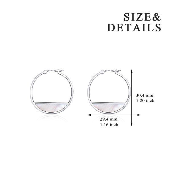 925 Sterling Silver Shell Hoop Earrings -2