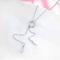 wholesale 925 Sterling Silver Twist Vertical Bar Pendant Necklace for Women-0-3