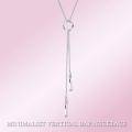 wholesale 925 Sterling Silver Twist Vertical Bar Pendant Necklace for Women-0-5