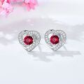 wholesale 925 Sterling Silver Birthstone Heart Stud Earrings Jewelry Gifts for Women-0-91