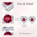 wholesale 925 Sterling Silver Birthstone Heart Stud Earrings Jewelry Gifts for Women-0-93