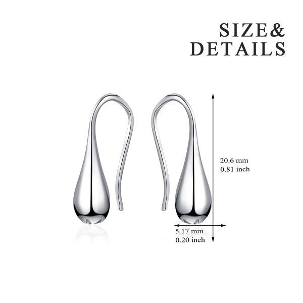 925 Sterling Silver Teardrop Drop Dangle Earrings-2