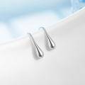 wholesale 925 Sterling Silver Teardrop Dangle Earrings Minimalist Waterdrop s for Her Bridesmaid Proposal Engagement Anniversary Present 4cm Long-0-3