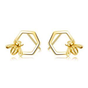 925 Sterling Silver Bee Stud Earrings-0