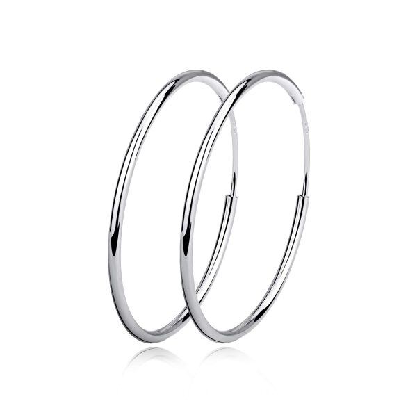 925 Sterling Silver 70mm Big Circle Hoop Earrings-0