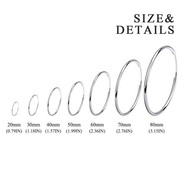 925 Sterling Silver 70mm Big Circle Hoop Earrings-2