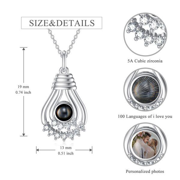 Sterling Silver Zircon Necklace-3