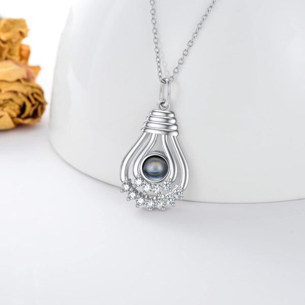 Sterling Silver Zircon Necklace-4