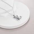 wholesale 925 Sterling Silver Cat Pendant Necklace - Rhodium Plated-0-2