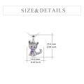 wholesale 925 Sterling Silver Cat Pendant Necklace - Rhodium Plated-0-3