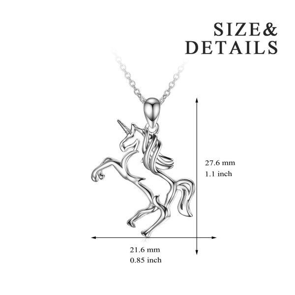 925 Sterling Silver Unicorn Pendant Necklace-4