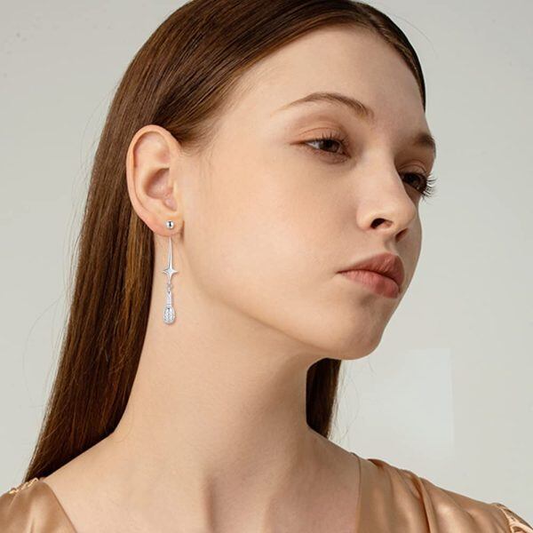 Sterling Silve Long Tassel Chain Earrings -3