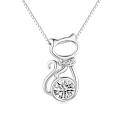 wholesale Sterling Silver Birthstone Cat Pendant Necklace for Women-0-0