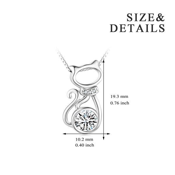 Sterling Silver Cat Necklace-2