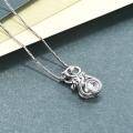 wholesale Sterling Silver Birthstone Cat Pendant Necklace for Women-0-4