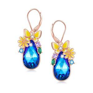 Sterling Silver Crystal Earrings for Women-0