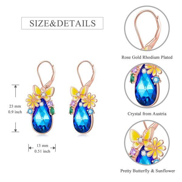 Sterling Silver Crystal Earrings for Women-5