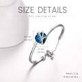 wholesale 925 Sterling Silver Austrian Crystals Blue & Purple Love Heart Charm Cuff Bracelets for Women Gifts Jewelry Accessories-0-3