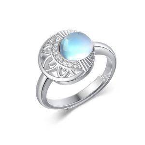 Sterling Silver Moonstone Ring -0